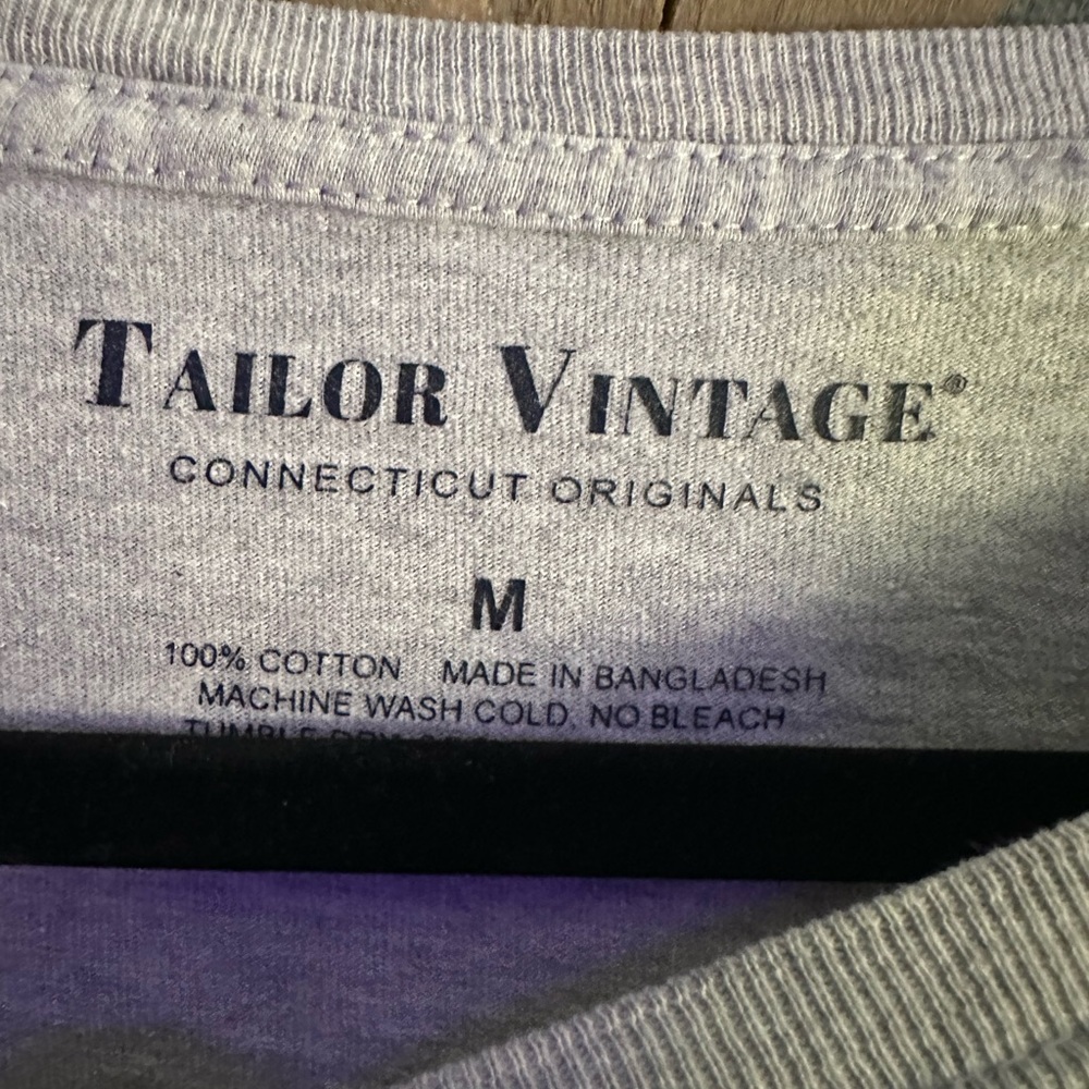 Tailor Vintage Light Gray Flag Print Men's T-Shirt - Picture 3 of 4